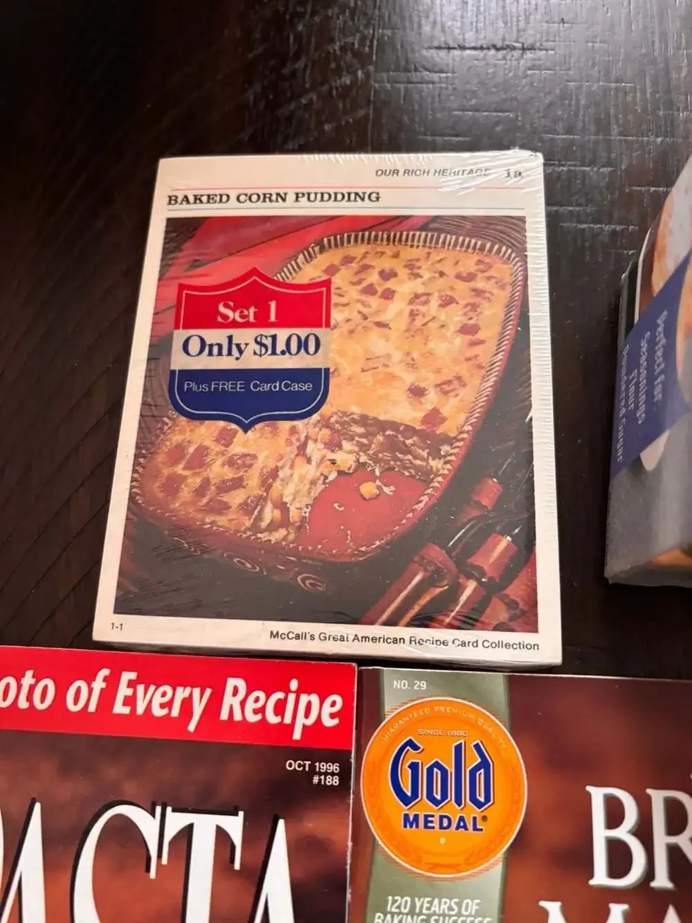 Vintage Kitchen Assortment: McCall's Recipe Card Set, Pillsbury Pasta Cookbook,
